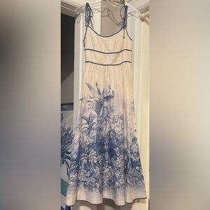 Zimmermann Ivory and Navy Botanical Maxi Dress